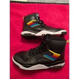 Zumba Air Soul High Top Sneakers Womens 12 Black Rainbow Stripes Dance Shoes